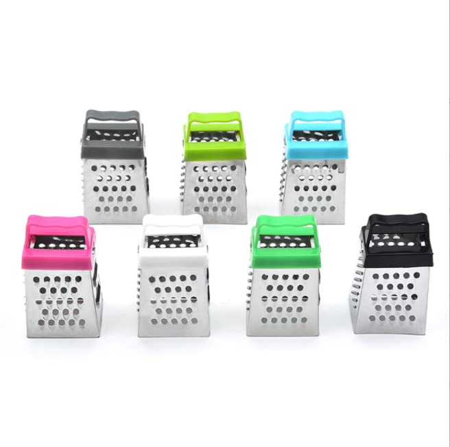 Mini Grater, Stainless Steel Cheese Ginger Vegetable Spices Small Grater for Kitchen (Black)