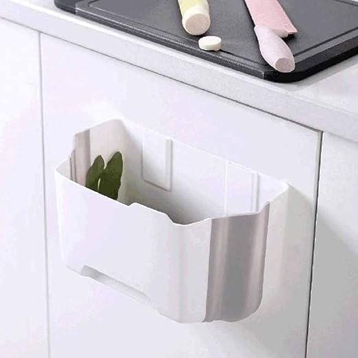Hanging Trash Can, Kitchen Garbage Bin Waste Bins, Trash Can Kitchen Cabinet Door Wall Mounted Folding Waste Bin Kitchen Cabinet Door Hanging Trash Can Home Mounted Folding Storage Bin ( Color : B )