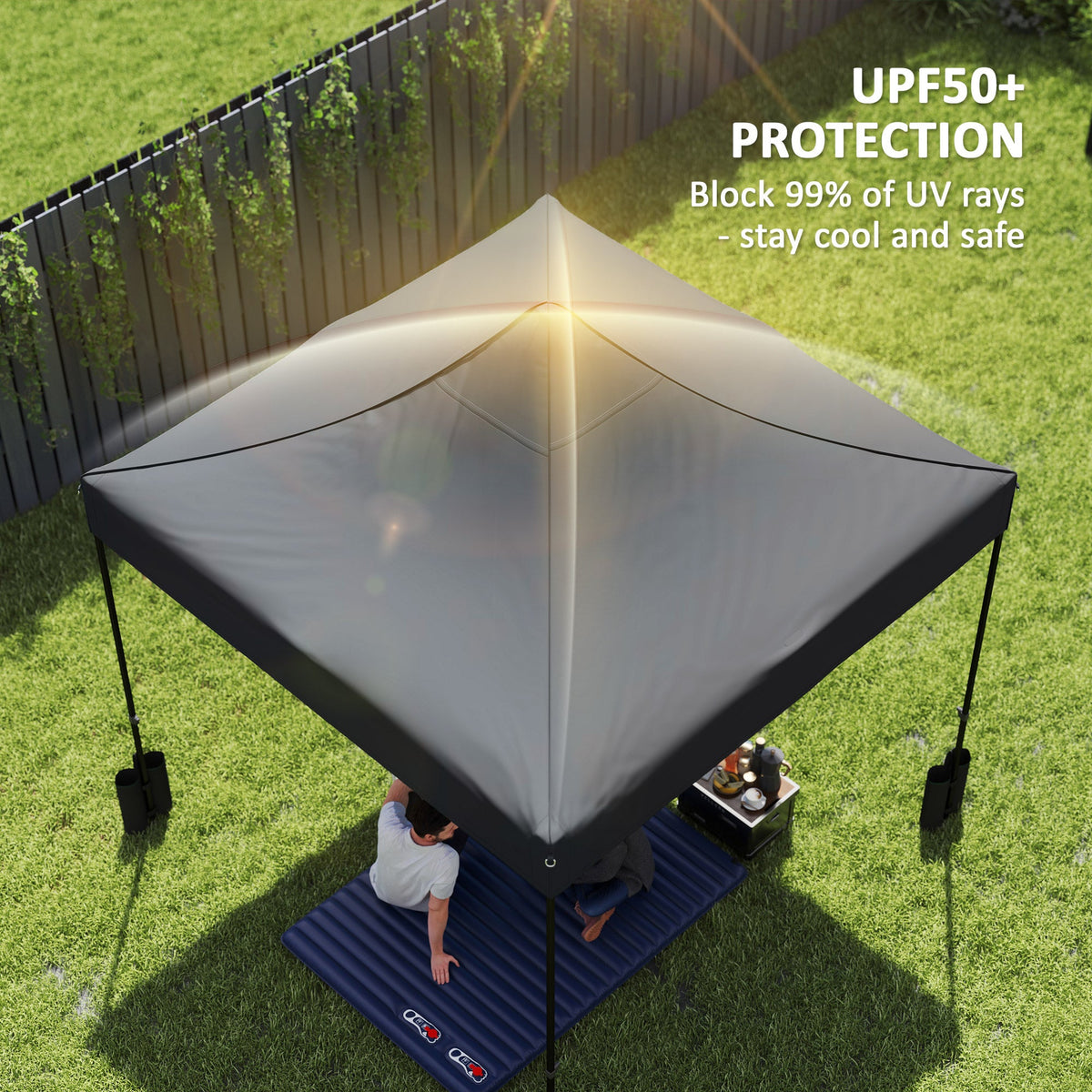 10' x 10' Replacement Canopy Top for Pop Up Canopy Tent with 4 Sand Bags, UPF50+ Protection, Dark Gray