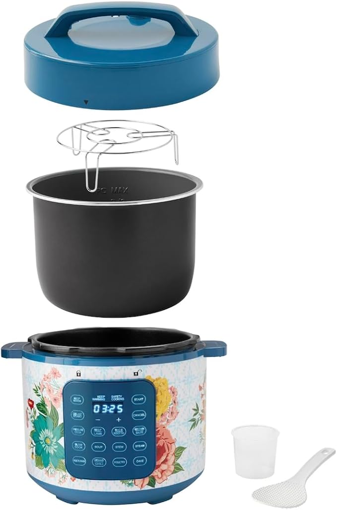 Pioneer Woman Fancy Flourish 6-Quart Pressure Cooker with Touch Control Display