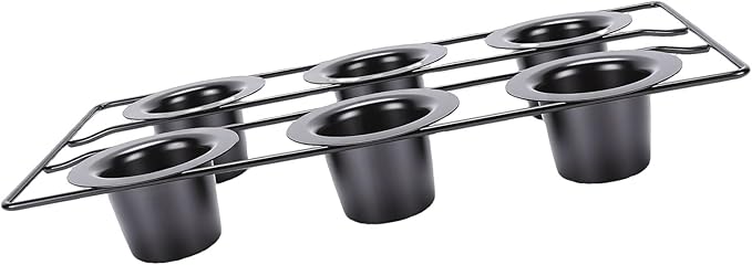 Pomya Professional 6 Cup Popover Pan, Carbon Steel | Non Stick Bakeware for Muffins, Cupcakes, Popovers, Easy & Dishwasher Safe