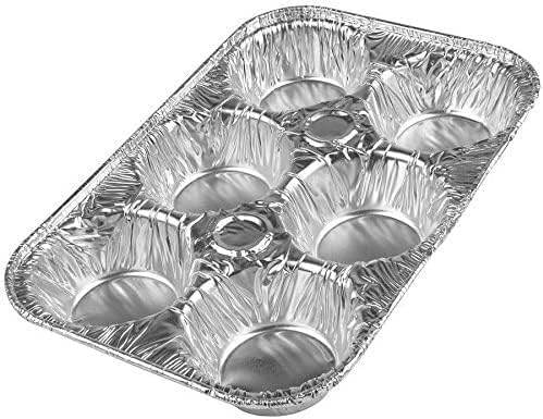 PARTY BARGAINS 6-Cup Aluminum Muffin Pans - 20 Pack, Standard Size Cupcake Pans, Disposable Muffin Tin for Baking (Max 240°C)
