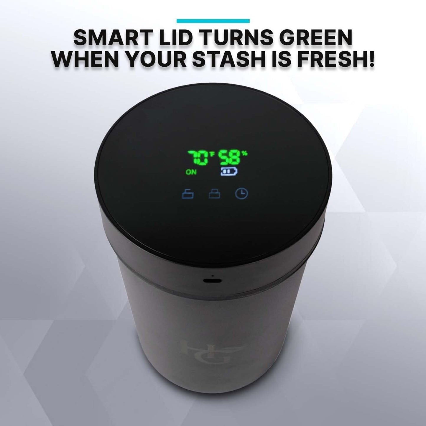 Herb Guard Auto-Cure Smart Jar and Vacuum Seal Curing Jar with Built In Hygrometer (1 Liter / 2 Oz Capacity) Curing Kit & Child Resistant Container Keeps Herbs and Serving Spices Fresh for Months