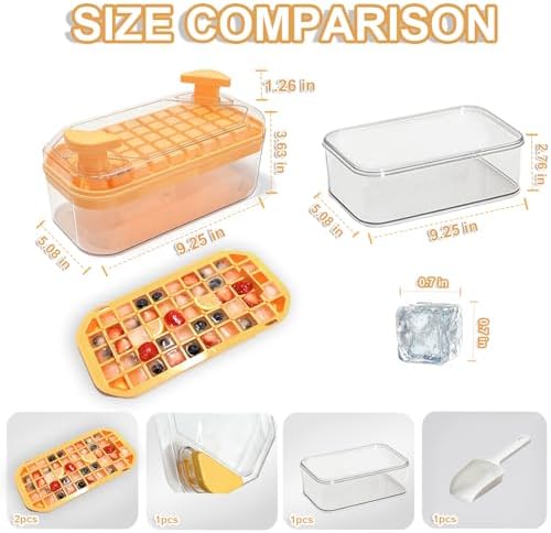 Plastic Ice Cube Trays with Bin and Scoop for Freezer+ Ice Cube Tray