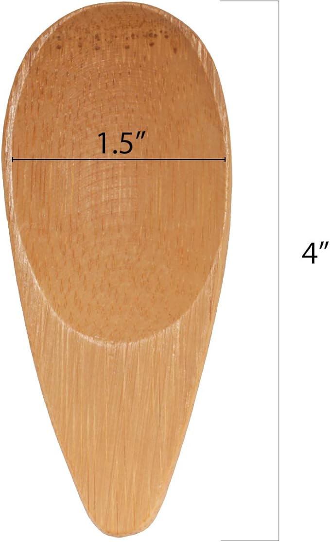 BambooMN - 4" Small Solid Bamboo Oval Scoop, 10pcs