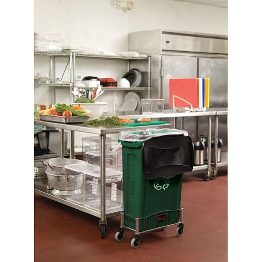 Rubbermaid Commercial Products Slim Jim Trash/Garbage Can with Venting Channels 16-Gallon Blue for Kitchen/Office/Workspace