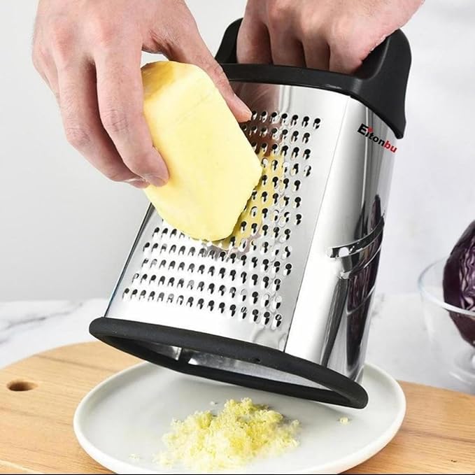 Multifunctional Stainless Steel Grater Slicer with Handle, Large 4 Sides Cutter for Ginger, Garlic, Cucumbers, Carrots, Cheese, Potato,Dishwasher Safe ( Mint)