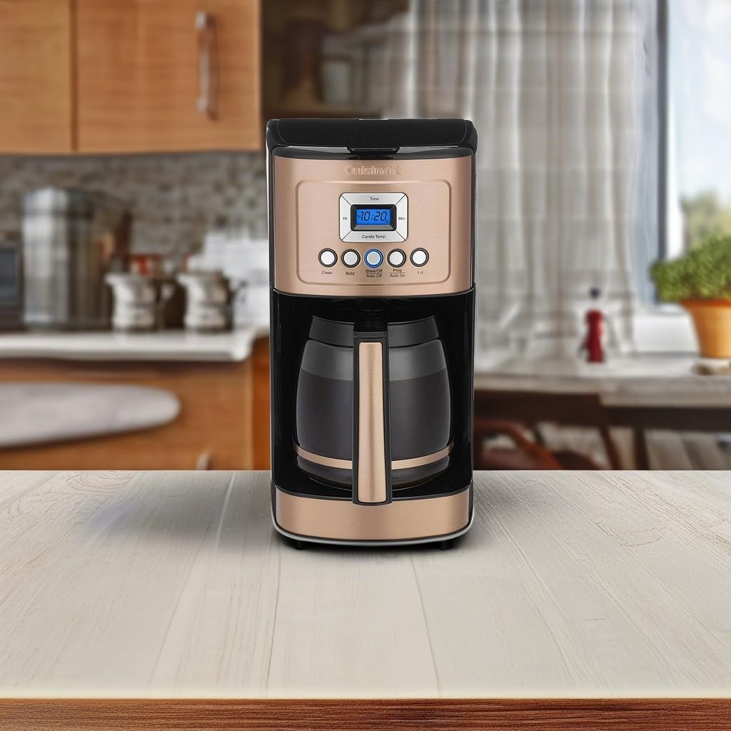 Cuisinart Coffee Maker, 14-Cup Glass Carafe, Fully Automatic for Brew Strength Control & 1-4 Cup Setting, Stainless Steel, DCC-3200CP, Copper