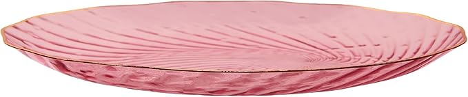 PLASTICPRO 30 Pack Plastic Plates Set of 15-10 inch Plate and 15-7 inch Plates, Elegant Clear Pink Spiral and Gold Rim Disposable Fancy Plate Premium Heavyweight