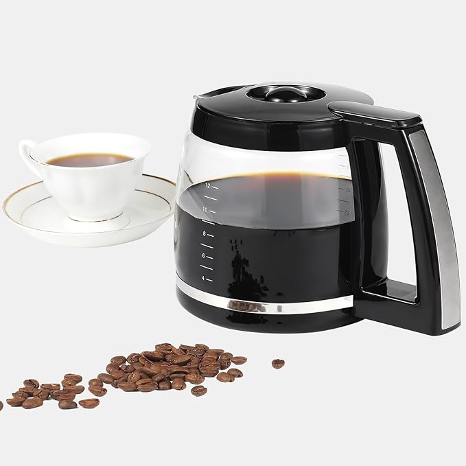14 Cup Carafe Replacement Compatible with Cuisinart, Coffee Pot Replacement 14 Cup for DCC-3200, DCC-3200P1, DCC-2200, DCC-2600, DCC-2800, Heat-Resistant, Easy-Pour Spout