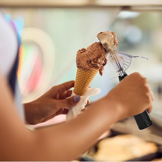 PATIKIL 2 Ounce Ice Cream Scoop with Trigger, Stainless Steel Portion Cookie Scoop with Thumb Trigger for Cookie Dough Cupcake Batter Baking, Blue 60ML
