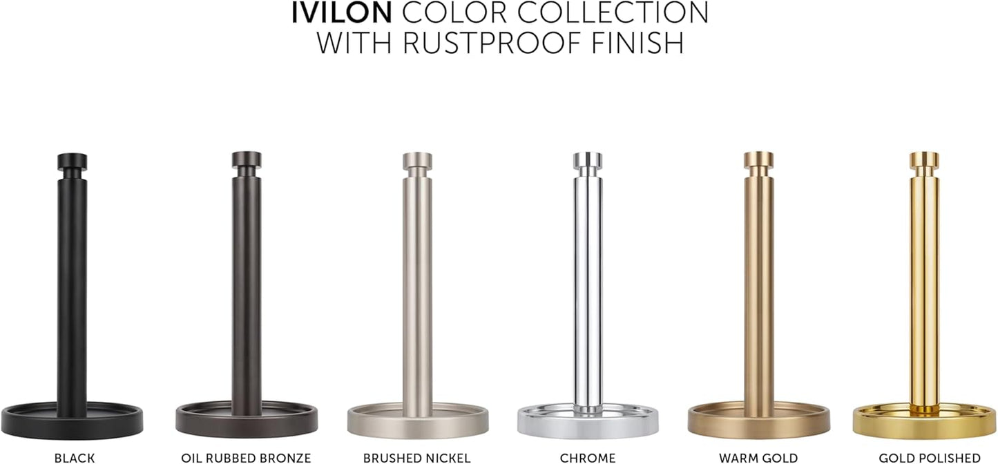 Ivilon Paper Towel Roll Stand - Steady and Easy Tear - Fits All Paper Towel Rolls - Oil Rubbed Bronze
