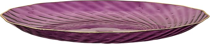 PLASTICPRO 60 Pack Plastic Plates Set of 30-10 inch Plates and 30-7 inch Plate, Elegant Clear Purple Spiral and Gold Rim Disposable Fancy Plate Premium Heavyweight