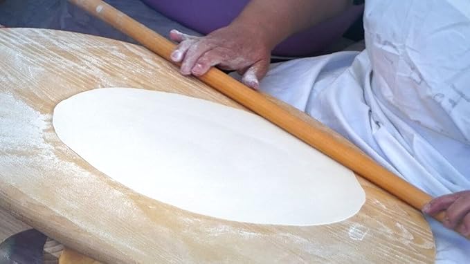Wooden Rolling Pin For Baking - Turkish Oklava Dough Roller for Cookies, Pastry, Pizza, and Bread - Non-Stick Smooth Finish - Perfect for Home Bakers and Professionals (19 inch - 50 cm)