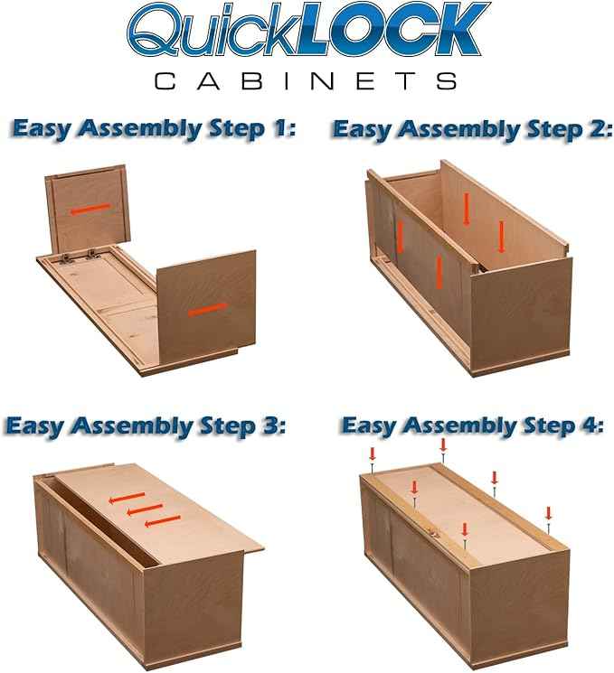 Quicklock RTA (Ready-to-Assemble) 42" Tall Wall Kitchen Cabinets - Shaker Style | 100% Hardwood | Made in America | Soft Close Hardware (Pure White, 12" D x 30" W x 24" H)