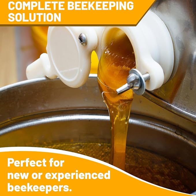 witbee 2 Pack Plastic Honey Bucket, 5 Gallon Bucket with Honey Gate Valve for Honey Extractor Equipment, Honey Harvesting Tool, Beekeeping Supplies
