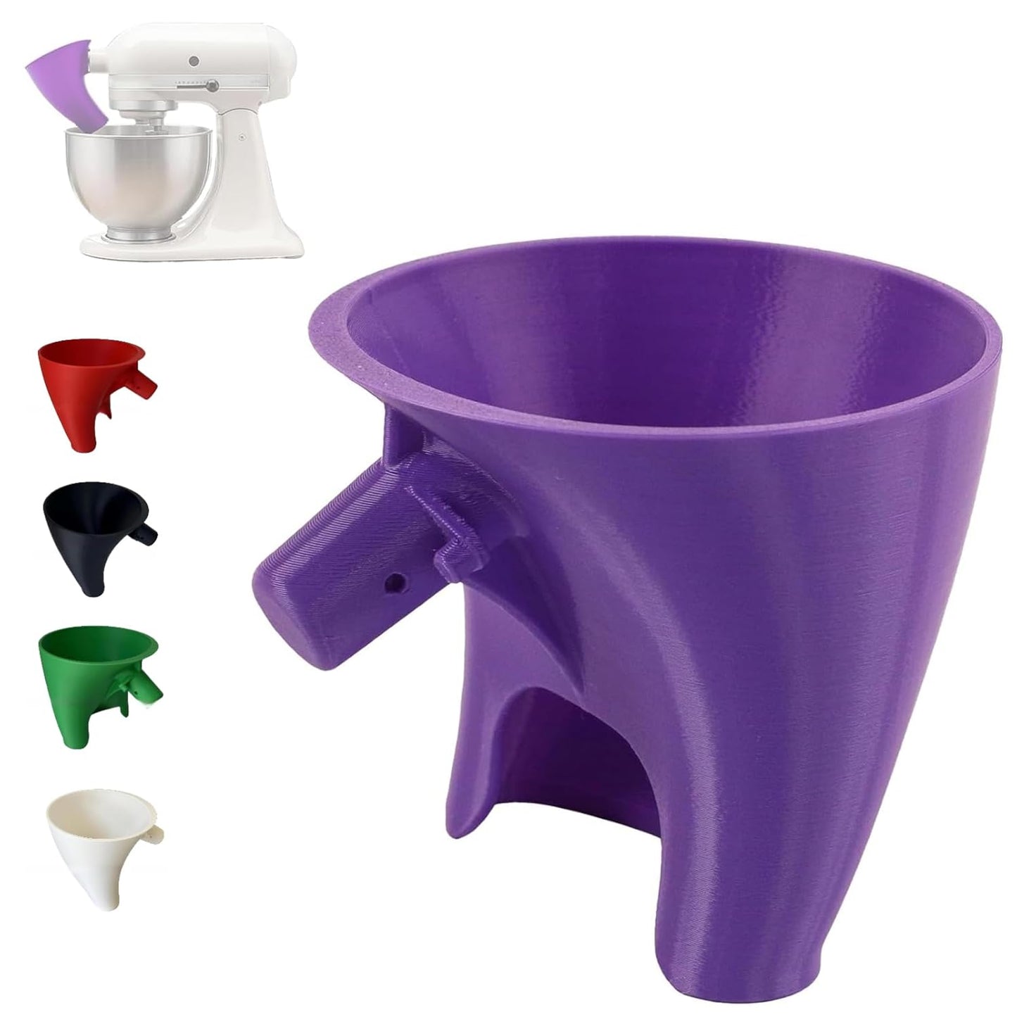 Flour Funnel for Kitchen Aid Mixer – Stand Mixer Attachment for KSM150 5-Quart Tilt-Head, Easy-Pour No-Mess Baking Tool, Fits Flour, Sugar & Egg Liquid, Dishwasher-Safe (Black)