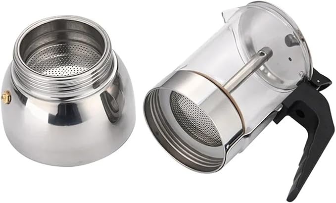 Espresso Maker Stainless Steel Italian Manual Coffee Machine Maker Moka Pot Multifunctional Portable Hand Brew Coffee Pot(1pcs)