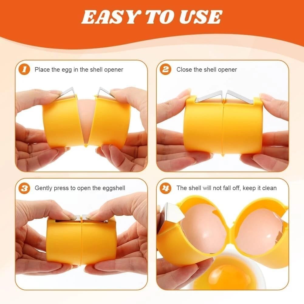 Stainless Steel Egg Opener,Egg Opener For Hard Boiled Eggs,Efficient Egg Cracking Tool,Perfect For Baking, No Shells,No Mess – Perfect Omelets, Scrambled Eggs & Baking. (3-in-1)