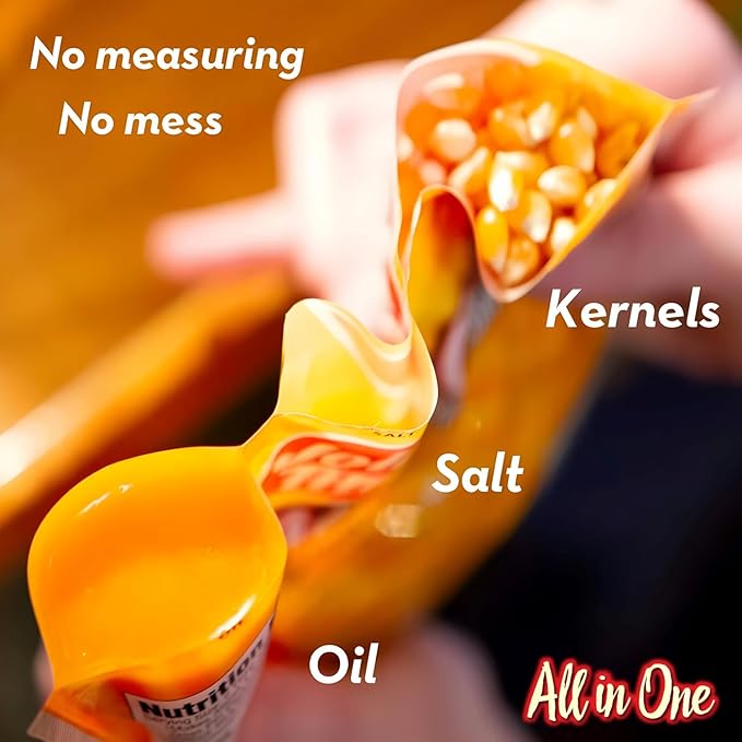 JOLLY TIME All in One Popcorn Kit, Portion Packets with Kernels, Oil and Salt for Movie Theater or Air Popper Machines (24 pack, 4oz Kettle)