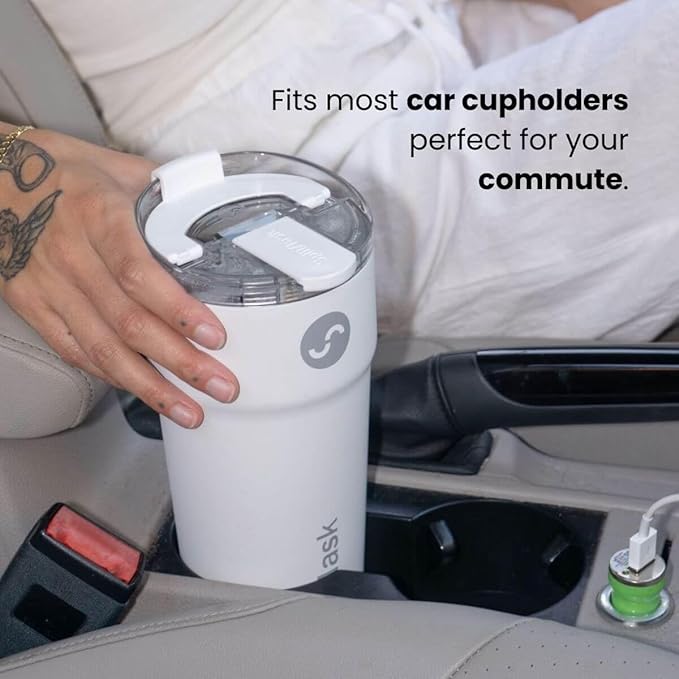 2-in-1 Hot & Cold Vacuum Insulated 30oz Tumblers, Stainless Steel Dual Chamber, Leak-Proof Lid, BPA-Free, Fits Cup Holder, Travel Coffee Mug, Split Cup, 2 Drink, 2 Sides, Coffee & Water (Silver)