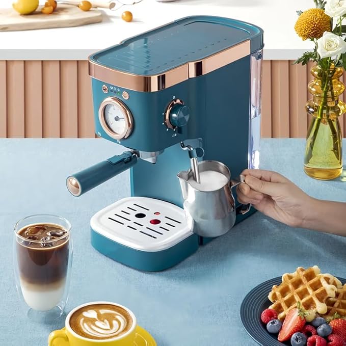 deluxe semi-automatic espresso coffee maker with steam milk frother