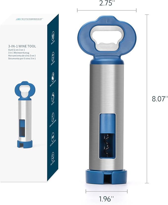 KITCHENDAO Rechargeable Electric Wine Aerator Dispenser and 3 in 1 Wine Bottle Opener Corkscrew