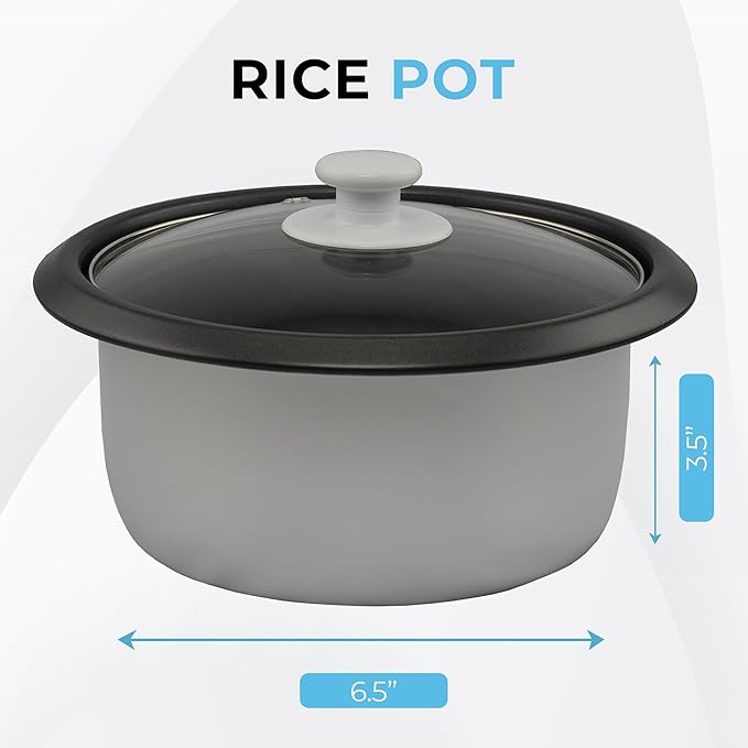 Courant Rice Cooker 8-Cup (Cooked), Removable Non-Stick Bowl, One Touch Rice Cooker, White