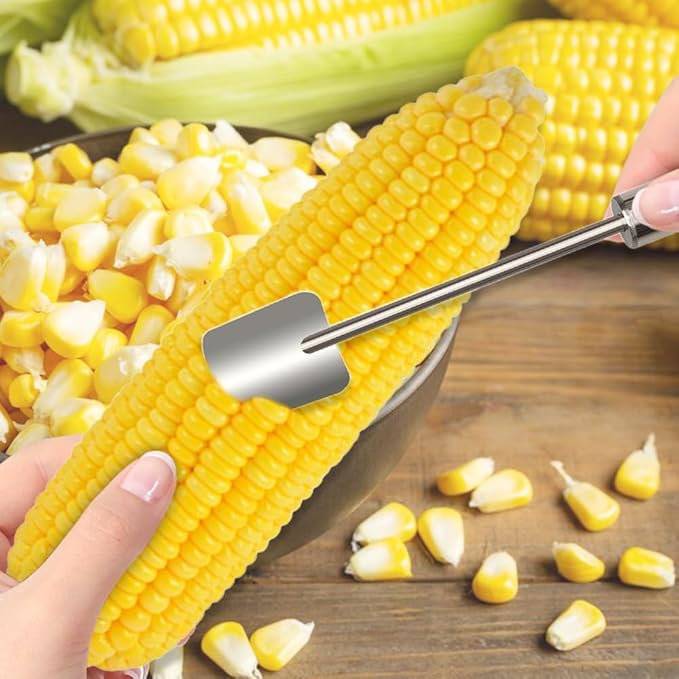 Easy Clean Corn Cob Peeler, 2025 New Corn Peeler for Corn on the Cob, Upgrade Corn Cob Stripper Corn on the Cob Remover, Stainless Steel Corn Stripping Tool for Home Kitchen and Restaurant Chef (3)
