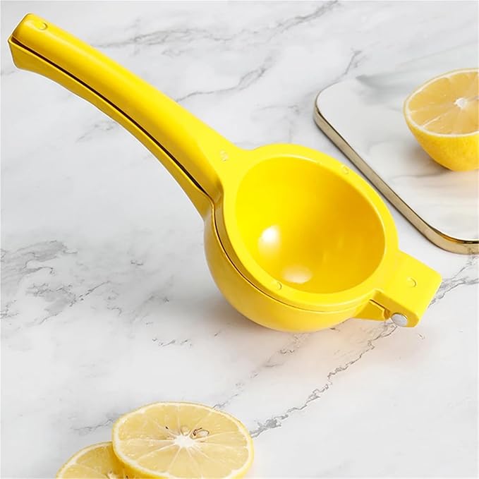 Home Manual Lemon Squeezer Aluminum Alloy Hand Pressed Citrus Orange Juicer Portable Kitchen Tool for Lime Lemon Home Use Yellow 1-5PCS(3pcs)
