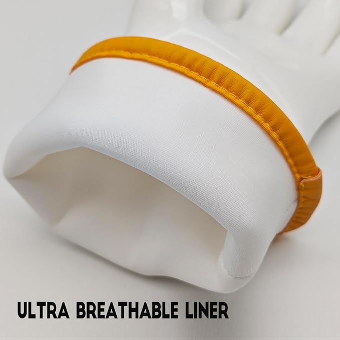 DEYAN Silicone BBQ Gloves - 600°F Heat Resistant Oven Mitts for Grilling, Smoking & Baking - Waterproof, Oil Proof Non-Slip Kitchen Gloves for Cooking, Frying, BBQ Accessories(White, 9/L)