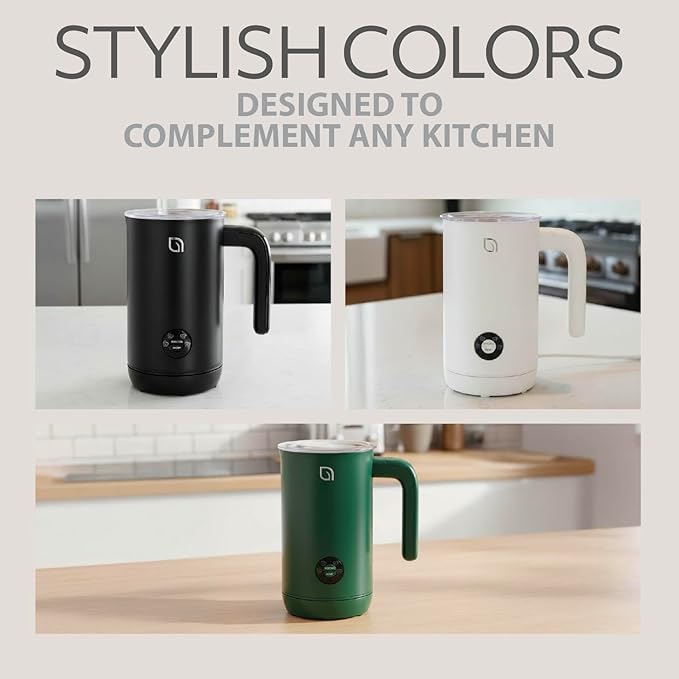 WILLOW Eco Series Milk Frother, 4 in 1 Milk Steamer, One Button Operation Hot and Cold Foam Maker 8.12oz/240ml Milk Warmer for Coffee & Latte, Made from 99% Recycled Plastics, 100% Non-Toxic