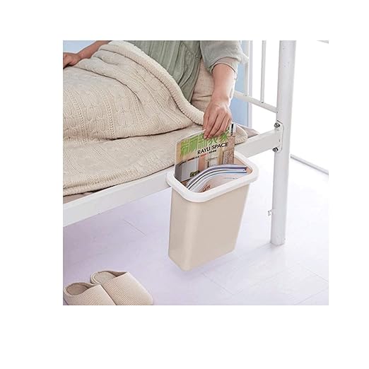 Trash Cans Hanging Waste Bin Under Kitchen Sink,Plastic Dustbins Over Cabinet Door with Top Ring to Fix Garbage Bag Outdoors and Home(Beige)