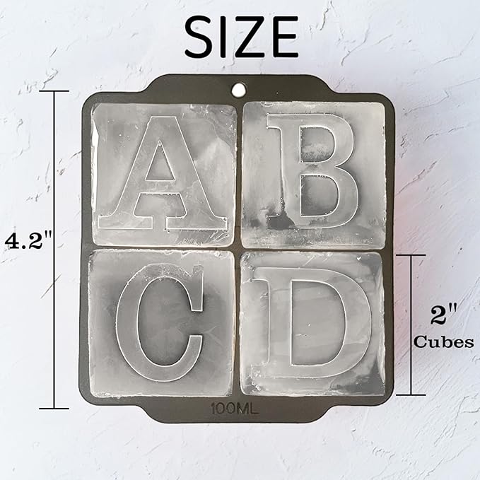 Letter R Monogram Ice Cube Mold Custom Ice Cube Mold 2 Inch Big Initials Silicone Ice Cube Tray Gifts for DAD Gifts for Him