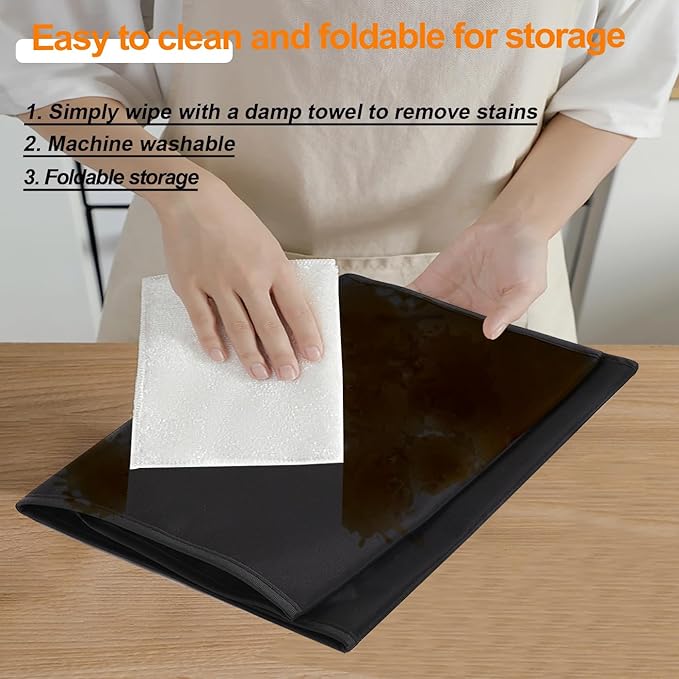 Toaster Oven Cover Heavy Duty Water-Proof Heat-Resistant Dust-Proof Protective Cover Case for BLACK+DECKER 4-Slice Crisp 'N Bake Air Fry Toaster Oven TO1313SBD/TO1787SS (Black)