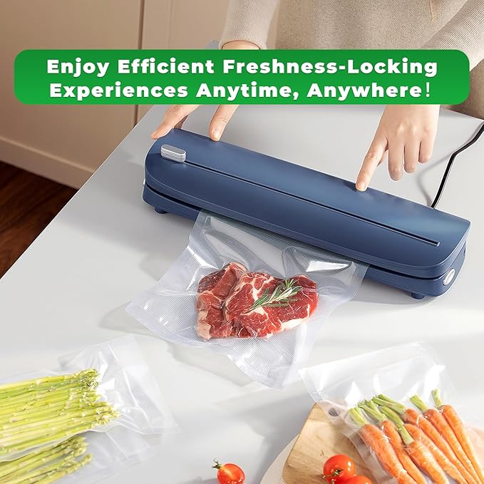 Vacuum Sealer Bags,50 PCS 6"×10" Textured Vacuum Sealing Bags,Commercial Grade, BPA Free, Heavy Duty,Great for Food Storage Meal Prep or Sous Vide Cooking.