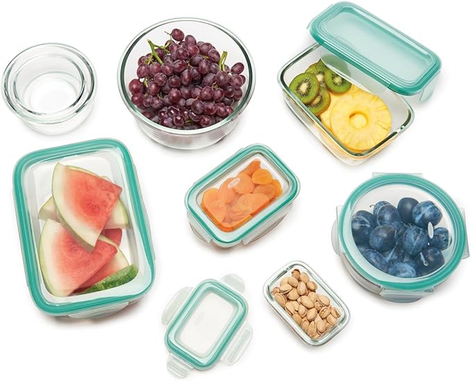 OXO Good Grips 1.6 Cup Smart Seal Leakproof Glass Rectangle Airtight Food Storage Container