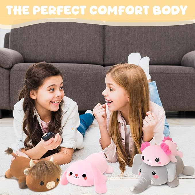 TOYSYM Weighted Stuffed Animals, 3.74 lbs Bunny Stuffed Animal with Weighted Beads, Cute Plush Toy Pillow Gifts for Adults Kids Boys Girls