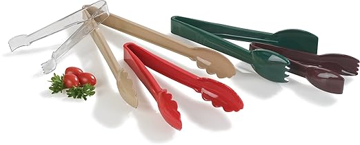 Carlisle FoodService Products Carly Salad Tong, 6" Salad Tong, Black (12 Pack)