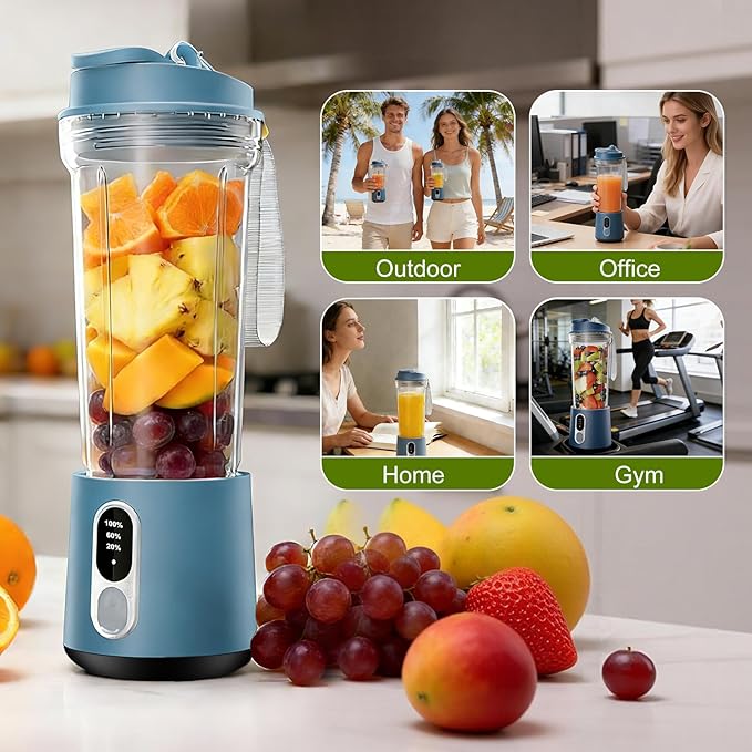 Portable Blender for Smoothies Personal Blender - 500ML Electric Juicer 300 Watt Small Blenders for Shakes and Smoothies Portable juicer for Baby Food, Travel Beach Office Sports