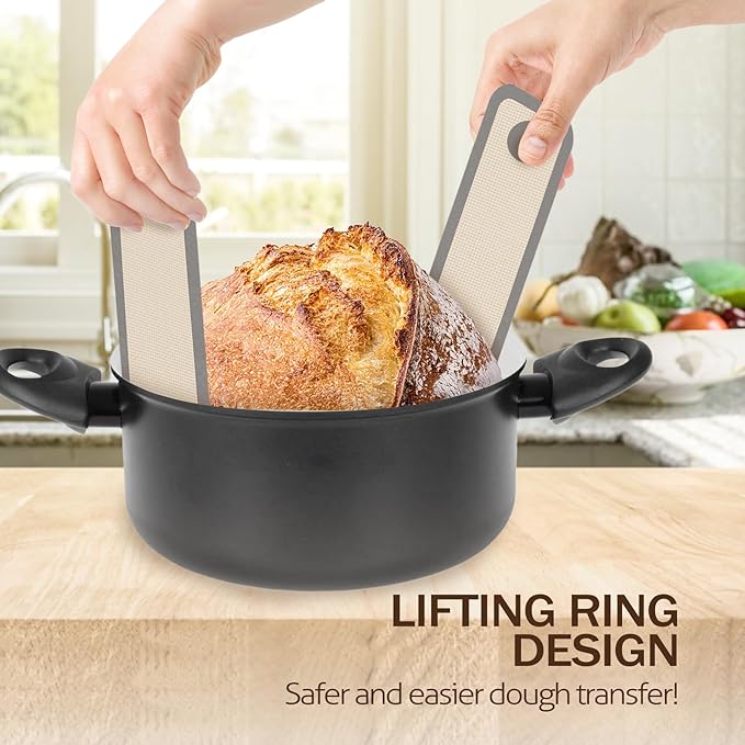 Koolstuffs Silicone Bread Sling for Dutch Oven, 2 PCS Non-Stick & Easy Clean Reusable Sourdough Mat, Sourdough Bread Baking Supplies, Tools & Accessories