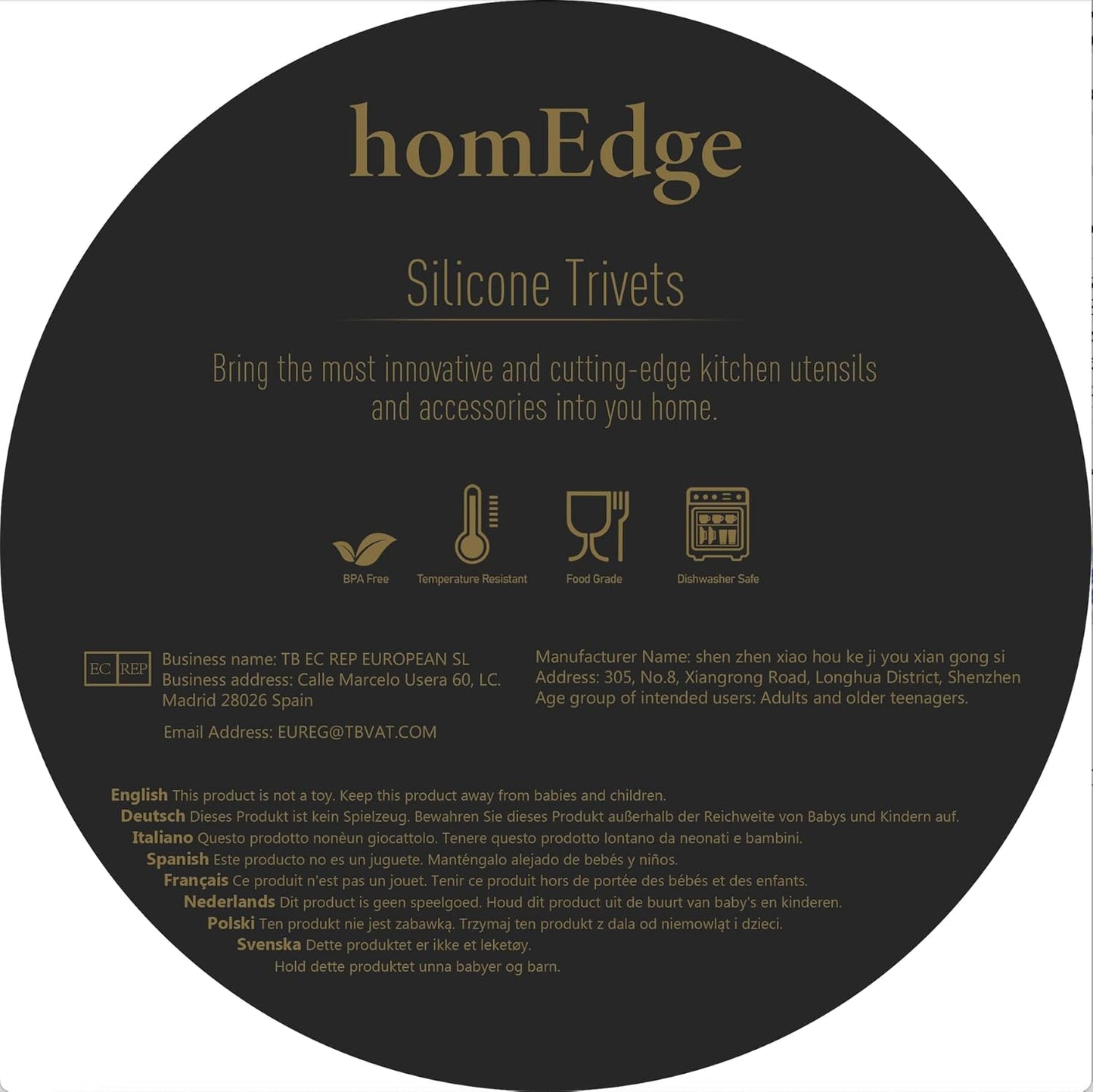 homEdge Silicone Trivets Mat, 6 Packs Multipurpose Non Slip Heat Resistant Pot Holder-Mint Green