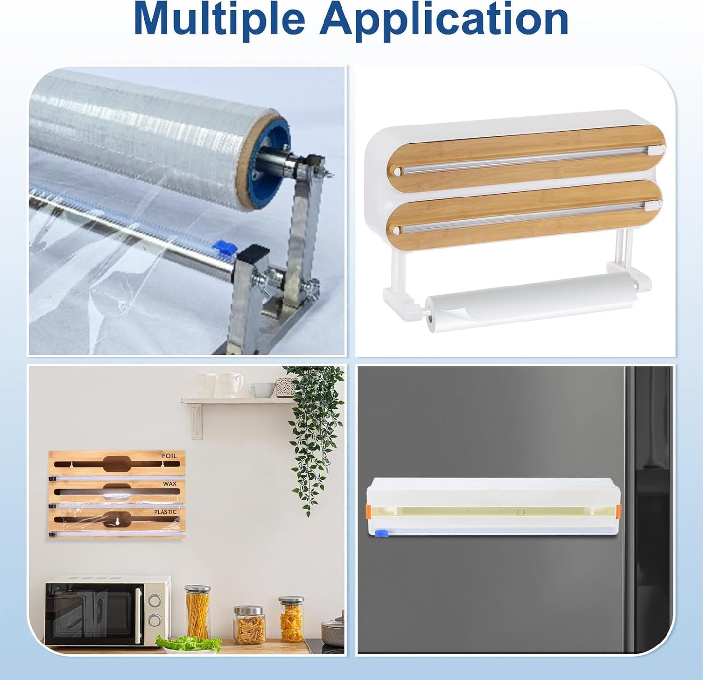 PATIKIL 8pcs Plastic Wrap Cutter, 13in Plastic Wrap Slide Cutter Snap Card Slot Installation Replacement for Aluminum Foil Wax Paper Parchment Paper Wrap Dispenser, White