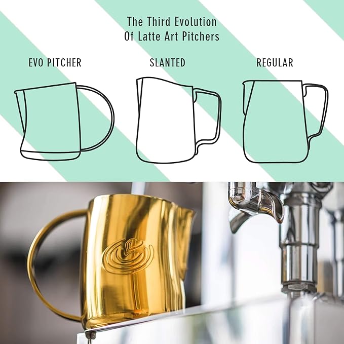 Barista Swag Curved Body Coffee Milk Frothing Cup for Espresso Machines Latte Art 500ml Steaming Pitchers (Matte Blue)