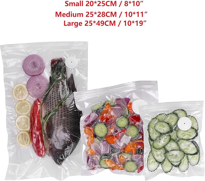 Reusable Vacuum Sealer Bags for Food – 30 Pack BPA-Free Small (8 x 10 in) Vacuum Storage Bags | Freezer & Microwave Safe | Leak-Proof & Odor-Resistant | Compatible With Many Vacuum Sealers