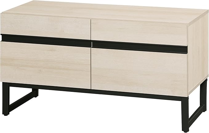 WAMPAT Modern TV Stand for TVs Up to 40 Inch, Entertainment Center Media Console with Storage Cabinet, TV Console for Living Room, Light Oak