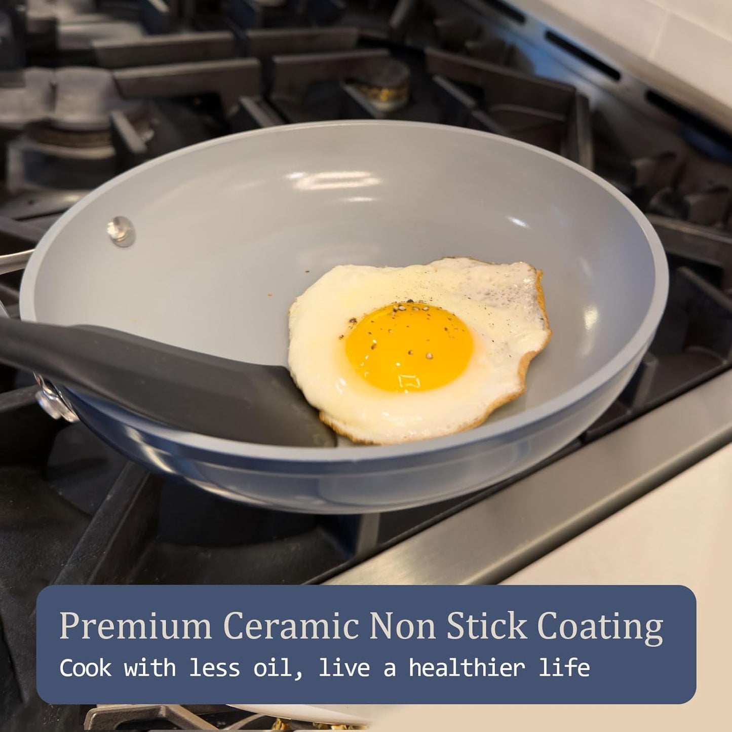 Stock Pot 4.5qt Dutch Oven with Lid (9.5") Nonstick Ceramic Coated Non-Toxic PFAS-Free Even Heat Distribution for Braising, Baking Bread & Soups, Compatible for All Cooktops(Induction/Gas/Electric) Oven Safe to 500ยฐF (Avocado Green)