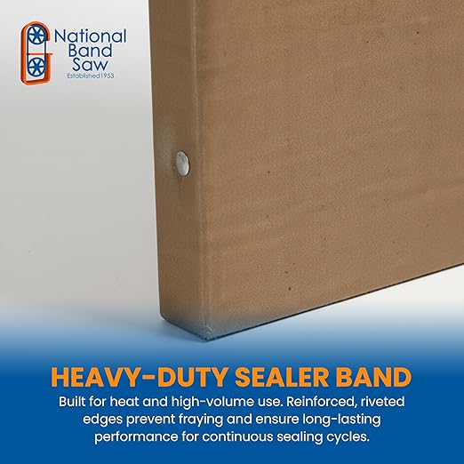National Band Saw Heat Seal Non-Stick Cover – Compatible with Commercial Heat Sealer Models 102A, 500A, 625A, 700ES-D, and More – Durable Teflon Replacement Part for Food Packaging Equipment - 3 Pack
