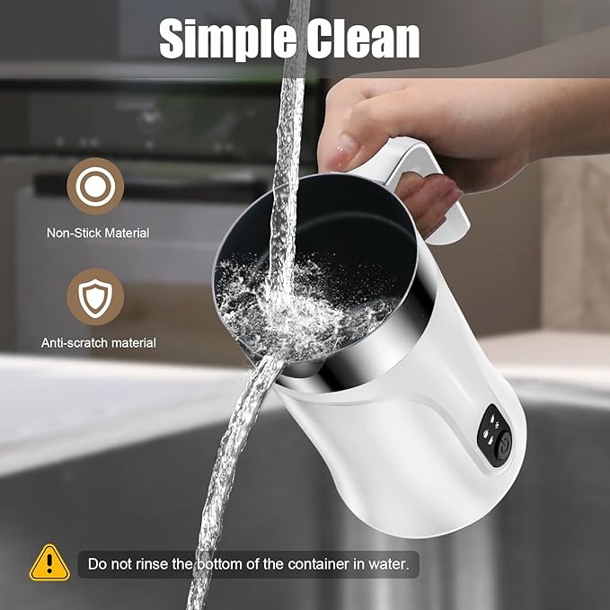 Milk Frother, 4-in-1 Milk Frother and Steamer, 10.1oz/300ml Automatic Hot and Cold Foam Maker and Milk Warmer, Electric Milk Frother for Coffee, Latte, Cappuccino, Matcha(White)