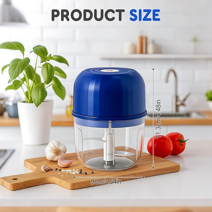 Electric Garlic Chopper, Mini Portable Veggie Chopper Garlic Grinder Onion Choppers, Wireless Electric Food Chopper Tool for Mashing Onion, Garlic, Chili, Ginger (Green)